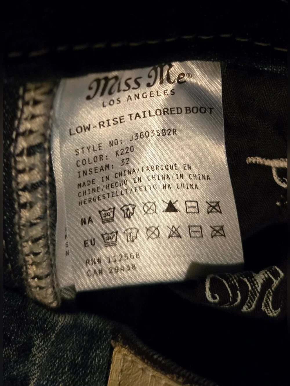 Miss Me Lowrise Bootcut Jeans Women's Size 27 NWOT - Picture 6 of 11